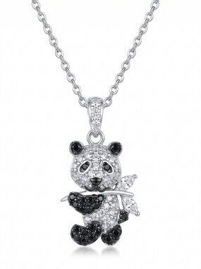 Panda Necklace with Bamboo, Charmed Aroma Panda Bear Collec…